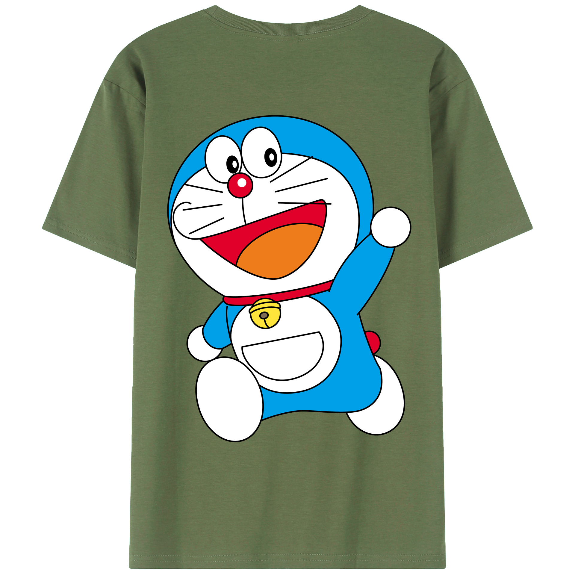 （画像用） ドラえもん Doraemon 綿100％ メンズ半袖Tシャツ（バックプリント） 通気性